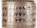 MEEDEE Heart Wired Ribbon - 2.5 Inch Rose Gold & Pink Sheer Organza Ribbon, 25 Yards Roll, Perfect for Valentine Bows & Decor