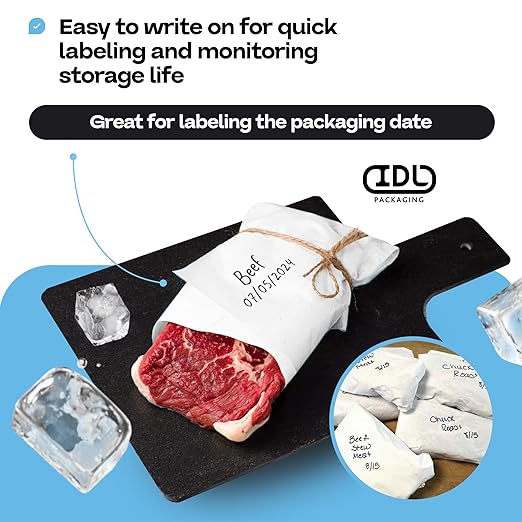 White Freezer Paper Roll 24" x 1800" (150 feet) with Cutter - USA-made Freezer Paper for Meat & Fish - Poly-Coated Food Wrapping Material for Freezing - Barrier Against Air & Moisture by IDL Packaging
