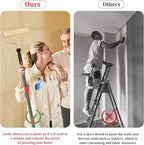 Paint Roller extension pole,48in Brush kit Multi-Function Paint Roller kit cleaner with House Paint Rollers Brush Stainless Steel Pole,Mural Brush for Walls and Ceiling paint roller no drip grey