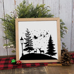 Christmas Stencils for Crafts Reusable 8” Large Christmas Stencil Santa Snowman Gnome Holiday Drawing Templates for Painting on Wood Doormat Fabrics Window Decor