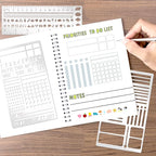 4 Pieces Metal Planner Stencil Journal Engraving Stencils Rustproof Small Letter Metal Stencils for Journaling, Bookmarks, Rulers, Planners, Scrapbooks (Metal4)