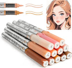 Skin Tone Acrylic Paint Markers, 12 Colors Fabric Marker, Auto-Ink Paint Pens Markers, Brush Tip Marker for Rock Painting, Wood Glass Ceramic Canvas Stone DIY Crafts Making Art Supplies