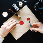 500 Pcs Dark Gold Octagon Wax Seal Beads Kit with 4 Pcs Tea Candles 1 Pc Melting Spoon for DIY Crafts Letters Wedding Wine Bottle Sealing