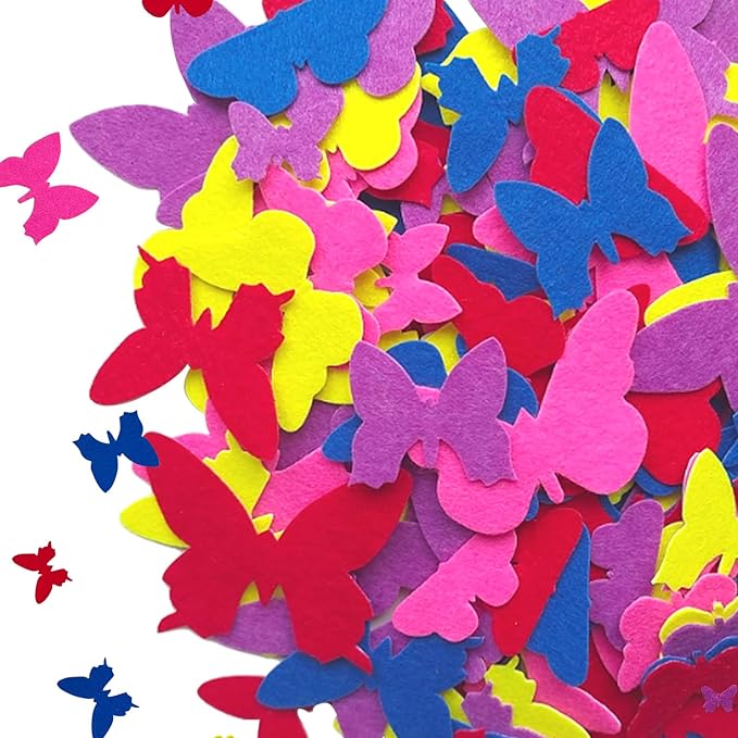 Jtnohx Butterfly Stickers, Felt Stickers for Kids, Felt Butterfly for Crafts, Craft Supplies for Scrapbooking 145pcs 1" to 3" Size
