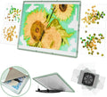1000 Pieces Rotating Plastic Puzzle Board 3-in-1 Double-Sided/Tilting/Rotating, Portable Table 31.93"x24.06" Spinning Jigsaw Puzzle Table with Cover Lazy Susan Gift for Seniors Adults and Kids