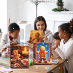 Zhanmai 12 Pack Pre Drawn Canvas for Painting Sip and Paint Kit 8" x 10" Paint Party Set Canvas Painting Pre Printed Canvases for Party Favor DIY Virtual Adult's Date Night(Gingerbread Man)