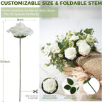 Artificial Flowers Foam Fake Roses 25pcs Series Blue Colors Roses with Stems for Home Decor DIY Wedding Bouquets Party Bridal Shower Centerpieces Faux Flower Arrangements Tables Decorations