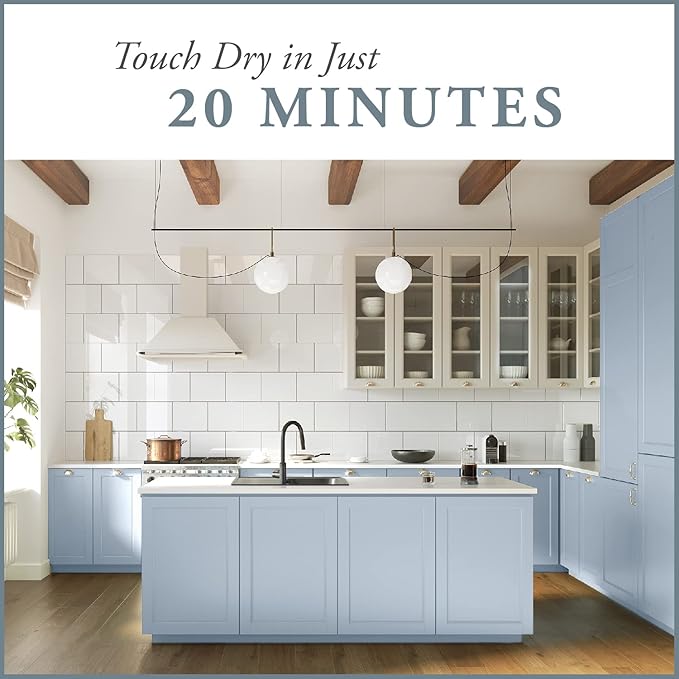AMY HOWARD AT HOME Chalk-Based One Step Paint for Furniture, Cabinetry, Decor, Finish, and More | No Stripping, Sanding, or Priming | Ultra-Light Base | 32 Ounce | Ambala Blue