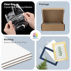 Mat Board Center, Pack of 50, 5x7 for 4x6 Mix Color Mat Kit - Acid Free, 4-ply Thickness, White Core - Includes Backing Boards and Clear Bags - for Pictures, Photos, Framing