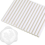 Yoption 15 Pieces Pearl White Glue Gun Sealing Wax Sticks for Wax Seal Stamp, Great for Wedding Invitations, Envelopes, Cards, Christmas Gift Ideas, Wine Packages
