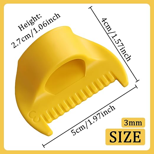 2 PCS 3mm Edge Lock Seam Guide, Mini Sewing Finger Ruler for Hand Sewing, DIY Sewing Kit Tool, Sewing Needle Gauge Measuring Guide, Yellow
