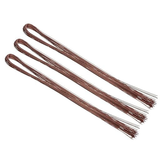 PATIKIL 32 Inch 22 Gauge Floral Stem Wire, 5 Pack/200 Pieces Bouquet Stem Paper Wrapped for DIY Crafts Flower Arrangements, Coffee