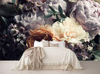 Floral Wallpaper Mural for Bedroom Orange Flower Wall Mural Living Room (not self-Adhesive)