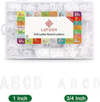 Letter Board Letters Only,646 PRE-Cut Characters (3/4 and 1 Inch,White) with Sorting Tray,Felt Letter Board Letters (Choice B)