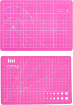 A5 Self-Healing Cutting Pads, Small Cutting Mat, Professional Double Sided Durable Cutting Mat, Great for Hop Scrapbooking, Quilting, Fabric, Sewing Craft Projects (Pink, A5)