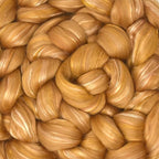 Merino Silk Luxe Tonal Designer Blend. Superfine Merino, Mulberry, Tussah Silk. Top Roving for Spinning or Felting. Toffee Whisper 1oz