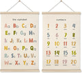 HRQKO Boho Alphabet Numbers Poster Hanger Frame Set of 2, Classroom Wall Decor, Abc Poster Wall Art with Wooden Frames, Alphabet Banner Wall Hanging Decor for Toddler Playroom Nursery, 16x24 inch