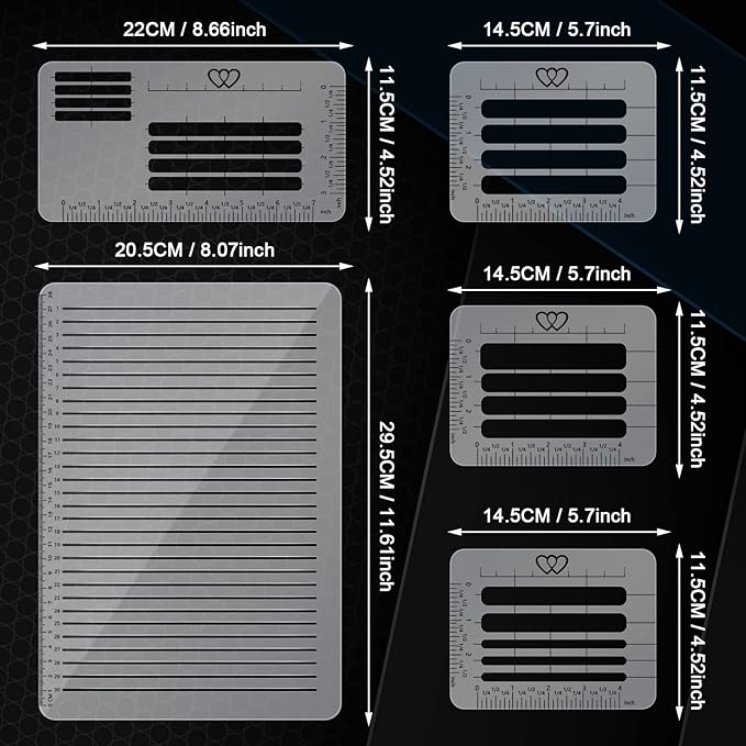 5 Pack Straight Line Stencil for Journaling and Envelope Addressing Guide Stencil Templates Set 11 Inch Scale Spacing Line Ruler Guide for Card Paper Journal Lettering Writing