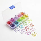 Colorful Metal Knitting Pins Stitch Markers Pear Shape Safety Pins for Sewing Clothing DIY Craft Making with Storage Box Knitting Counter Crochet Needle Clip Ring(10 colors-500pcs)