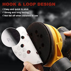 165 PCS 5 Inch Sanding Discs, 8 Hole Hook and Loop Round Sandpaper 40/60/80/120/180/240/320/400/600 Grits for Random Orbital Sander