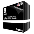 Trotec TroLase | 12"x12"x1/32", 8 Pcs | Black/White | 2 Ply | Modified Acrylic | Laser Engraving Double Color Plastic Sheet | Engraving Blanks for Laser, Saw, Guillotine | Made in USA