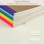 ZCZN 50 Pack Colorful Lined Notebooks Bulk, A5 Journals with 10 Colors, 60 Pages/30 Sheets, 8.3x5.5 Inch, College Ruled Paper, Travel Writing Journal Notebooks for Work,School(50 pack,10 colors)
