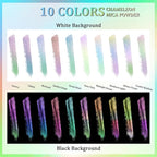 Matio Chameleon Mica Powder, 10 * 5g White Chrome Powder, Pearlescent Effect Color Shift Pigment, Mica Powder Set for Epoxy Resin, Soap Candle Dye, Nail Art, Makeup, Bath Bombs,Painting,Slime Pigment