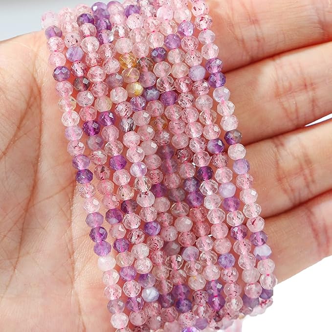 Natural Fluorite Beads 4x2mm 120pcs Faceted Rondelle Loose Semi Gemstone Beads for Jewelry Making Design