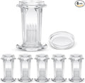 Sieral 6 Pieces Staining Jar 5 Slides Capacity Staining Tank 60 ml Glass Jar with Lid for Lab Microscope Supplies