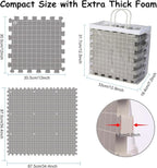 MEVOME Blocking Mats for Knitting with 20pcs Knitting Blockers 200 T-pins 104 Locking Stitch Markers, Extra Thick Block Boards with Grids Storage Bag for Needlepoint Crochet - Pack of 9 (Gray)