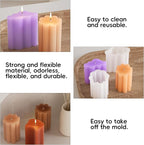 6 Pack Candle Molds for Candle Making, Moldes para Velas, Pillar Candle Mold, 3D Geometric Shape Silicone Candle Mold for DIY Scented Candle, Soy Wax, Cake, Soap, Resin Casting Craft Making