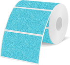 3x2 Inch Holographic Thermal Labels Stickers, Glitter Waterproof Direct Thermal Sticker Labels for Barcode, Mailing, DIY Design- 200 Pcs/Glitter Blue