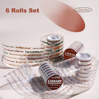 6PCS Sentence PET Tapes, Aesthetic Pre-Cut Ephemera for Journaling, Scrapbooking, and Junk Journals, with Decorative Clip