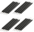 4 Set Embossing Stylus Double End Tracing Dotting Tool, 20 Pcs Ball Embossing Stylus Double End Tracing Dotting Tool for Pottery Clay Craft, Embossing Art (Black)