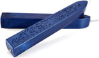 Yoption 12Pcs Sealing Wax Sticks with Wicks, Antique Blue Totem Fire Manuscript Seal Wax Sticks for Wax Seal Stamp (Blue)