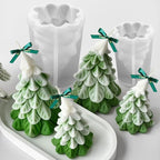 2 Pcs Christmas Candle Molds, Christmas Tree Silicone Molds for Candles Wax Soap Plaster Epoxy Resin Casting Craft Xmas Home Decoration Handmade Gift