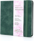 tumuarta Square 100% Cotton Watercolor - Sketchbook, 6x6 in, 140 LB, 300GSM, Cold Press, Acid Free, 24 Sheets,48 Pages, Watercolor Journal for Use As Travel Notebook and Mixed Media Pad On The Go