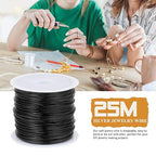 82FT Jewelry Wire 20 Gauge Tarnish-Resistant Copper Beading Wires Roll Bulk for DIY Crafts Jewelry Making, Black Wire