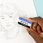 Tombow 57324 MONO Eraser, White, Medium, 3-Pack. Cleanly Removes Marks Without Damaging Paper