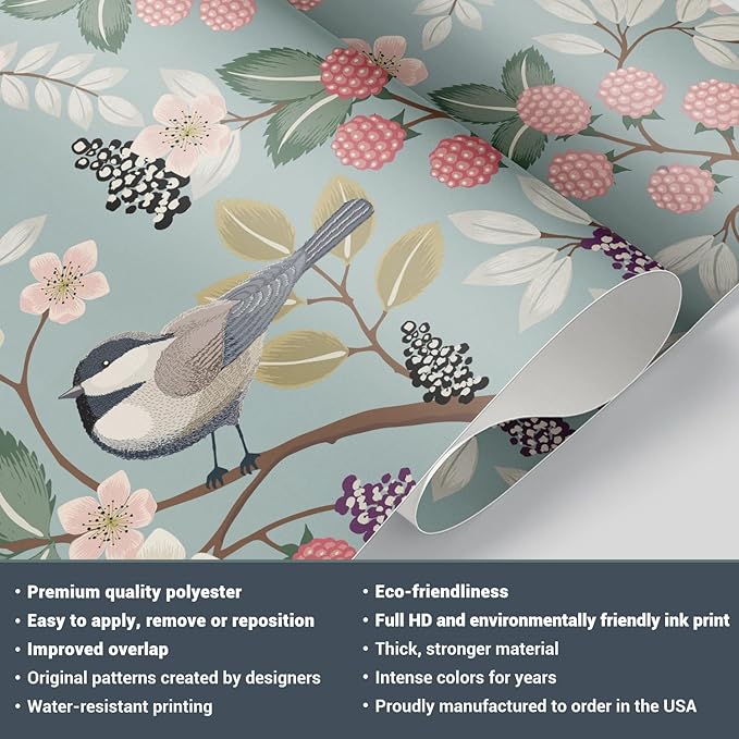 wall26 Large Wall Mural Watercolor Style Ink Painting Pink Cherry Blossom on Vintage Wall Background | Self-Adhesive Vinyl Wallpaper/Removable Modern Wall Decor - 120x168 inches