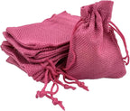 Palmhomee Pack of 25 Burlap Gift Bags with Drawstring Linen Jewelry Pouches Wedding Hessian Jute Bags for Birthday and Treat Pouches Party Wedding Favors Gift (2.8x3.6 Inch, Fuchsia)