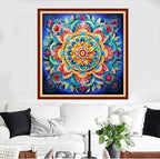 Redxing Stamped Cross Stitch Kits Full Range of Embroidery Starter Kits- Needlepoint Counted Cross Stitch Kits for Beginner Adults 11CT Printed Embroidery Kit-Magic Mandala 18x18 inch