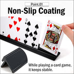 Lightweight Non-Slip Card Holder Stand – Set of 4, 13.4 Inches – Made in Japan for Card Games and TCG, Anti-Skid Base (4 Pack-Black)