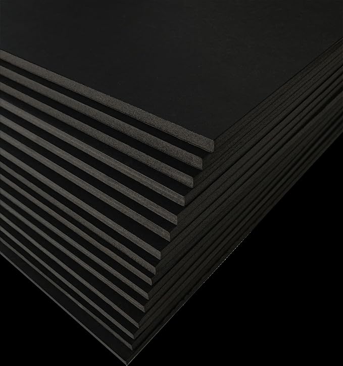 Black Foam Board 12 x 18 x 1/8" (3mm) Inch, 15 Pack Acid-Free Foam Core Poster Board Sheets for Art, Crafts, Presentation, Vision Board, Signboard, and Party Decorations