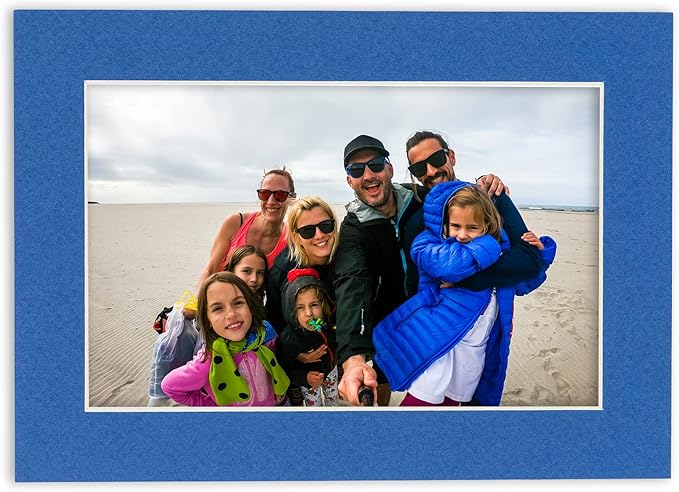 8.5x11 Mat Bevel Cut for 7x9 Photos - Acid Free Royal Blue Precut Matboard - For Pictures, Photos, Framing - 4-ply Thickness