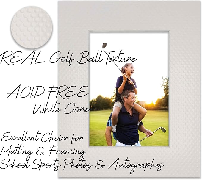 8x10 Mat Bevel Cut for 5x8 Photos - Acid Free Golf Ball Texture Precut Matboard - For Pictures, Photos, Framing - 4-ply Thickness