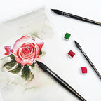 3PCS Squirrel Hair Watercolor Brushes, Fuumuui Professional Mop Round Quill Detail Fine Tip Watercolor Paint Brush Set for Water Color Gouache Ink Painting - Sizes #2, 6, 12