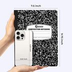 Rosmonde College Ruled Composition Notebooks 5 Pack, 200 Pages (100 Sheets), 9-3/4" x 7-1/2", White & Black Marble Composition Book, Hard Cover, Sturdy Sewn Binding, School, College & Office Supplies