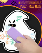 NewFamily Halloween Dustless Chalk Set - 24 Colors, Non-Toxic Washable Chalk with Spooky-Themed Magnetic Drawing Boards, Festive Gift for Kids & Toddlers