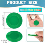 Coopay 1000 Pieces Plastic Poker Chips, Bingo Chips Bulk Learning Counters Disks Poker Card Game, Counting Markers for Math Practice, Game Tokens and Teaching Rewards, 25 mm/ 1 Inch (Green)